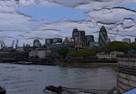 Een silhouet van Londen